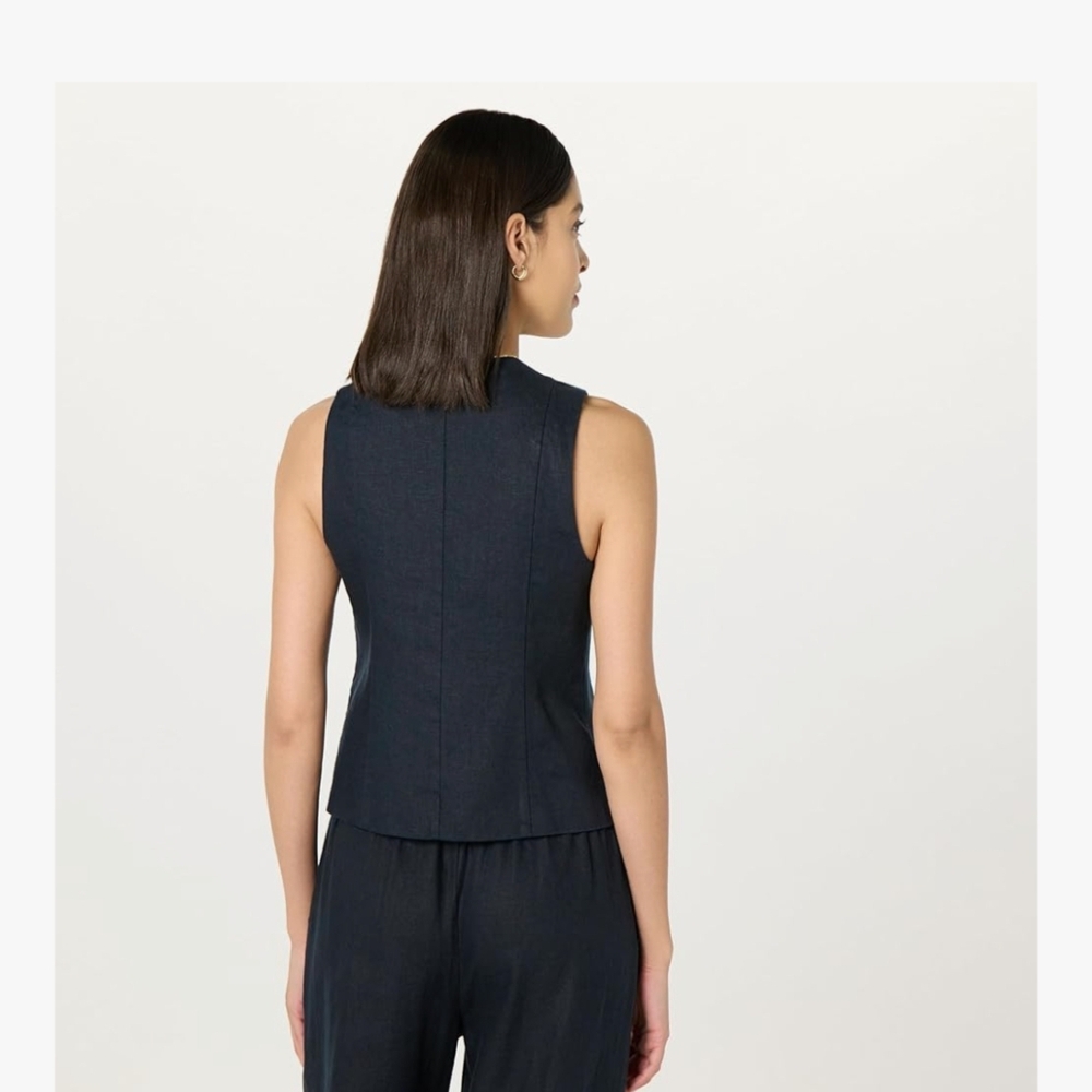 NWT The Drop Linen Vest S Small - Picture 3 of 10